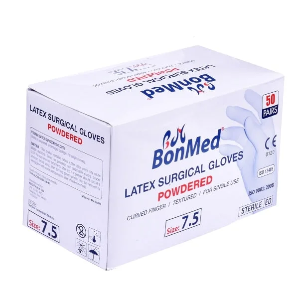 دستکش جراحی لاتکس پودری بن مد